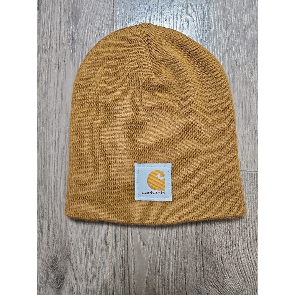 Carhartt Hat Brown Embroidered North American‎ Beanie Stocking Cap Perfect 1344
